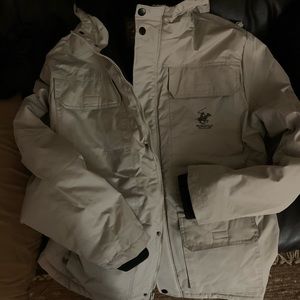 Beverly Hills Polo mens taupe winter jacket